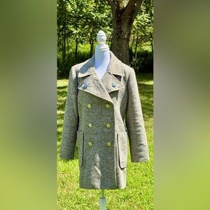 Tory Burch Kinsley Coat Gray Wool Silk Blend  Size 10